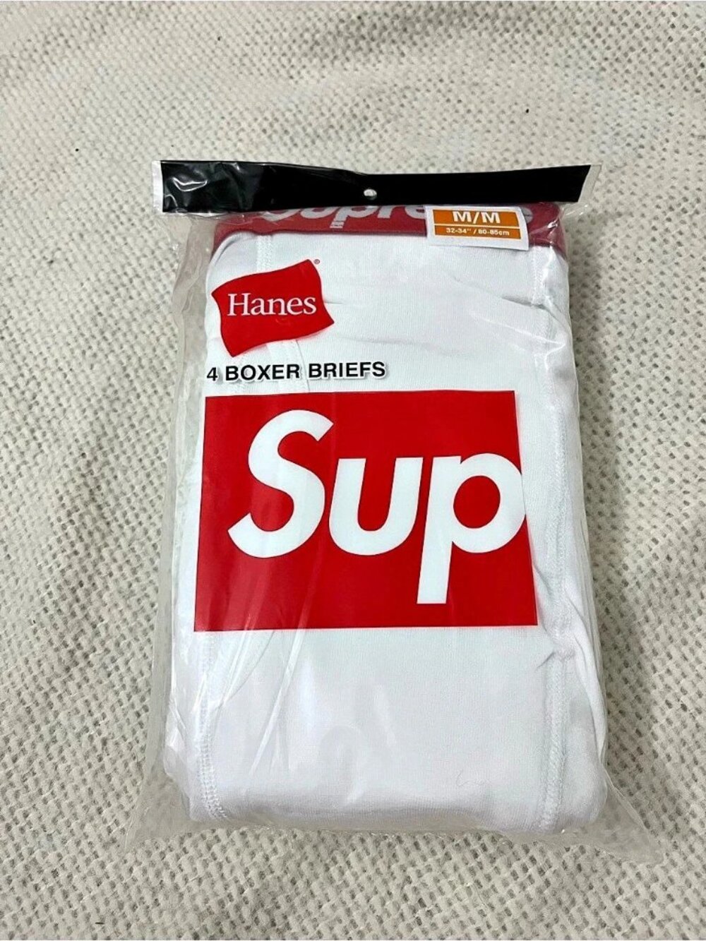 Supreme Hanes Boxer Briefs 4-Pack Men's White Medium
